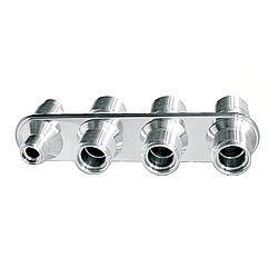 Vintage Air Streamline Bulkhead Plates 386600-MBA Firewall Bulkhead, Streamline, 4-Port, Inline, #6, #10, Aluminum, Polished, Each thumbnail 3