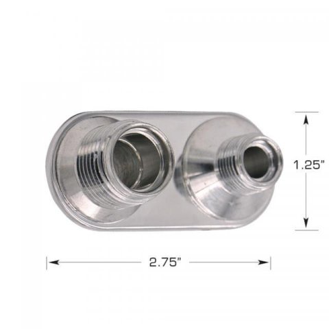 Vintage Air Streamline Bulkhead Plates 382600-MBA Firewall Bulkhead, Streamline, 2-Port, Inline, #6, #10, Aluminum, Polished, Each thumbnail 1