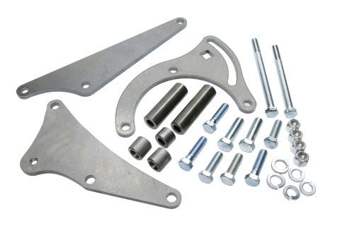 Vintage Air Side-Mount Compressor Brackets 151371-BCA Bracket, Steel, Natural, Sanden 508, Chevy, Passenger Side, Long Water Pump, Each thumbnail 2