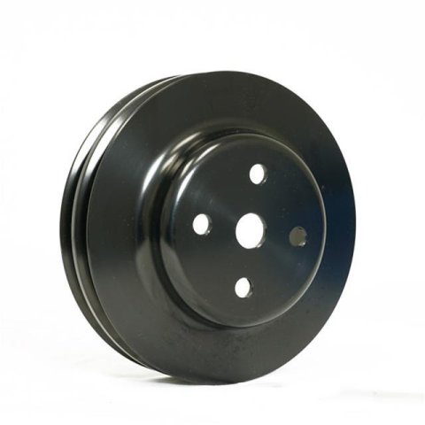 Vintage Air Water Pump Pulleys 735011 Pulley, OEM Style, Dual V-Belt Groove, 5.938 in. O.D., Steel, Black Hardcoated, Mopar, Big Block, Each thumbnail 1
