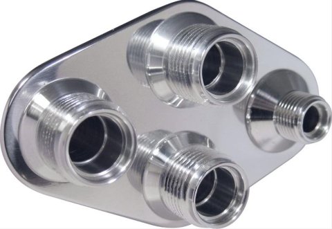 Vintage Air Streamline Bulkhead Plates 388800-MBA Firewall Bulkhead, Streamline, 4-Port, Diamond, #8, #10, Aluminum, Polished, Each thumbnail 1