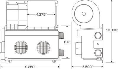 Vintage Air Gen-II Heaters 506101 Heater, Gen-II, 9.50 in. width, 10.00 in. Height, 5.50 in. Depth, 3-Speed, Each thumbnail 2