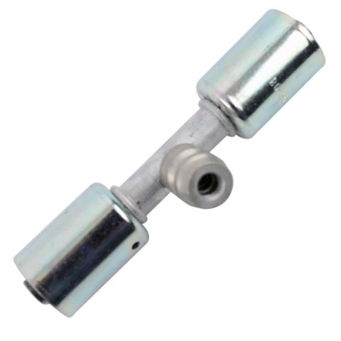 Vintage Air Beadlock O-Ring Conditioning In-Line Service Port Fittings 35826-VUG A/C Port, Hose Splice, #8 Conditioning, R134a Port, Beadlock, Natural, Aluminum, Each thumbnail 1