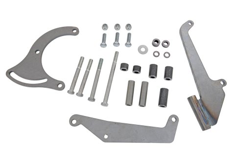 Vintage Air Side-Mount Compressor Brackets 15123-VCB Bracket, Steel, Natural, Sanden 508, Chevy, Driver Side, Long Water Pump, Each thumbnail 1