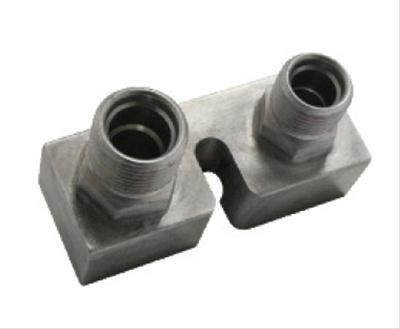 Vintage Air Compressor Adapter Blocks 45017 A/C Manifold Fitting, Block, Aluminum, Natural, #10 Suction and #8 Discharge, Ford, Each thumbnail 2