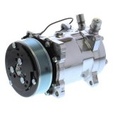Vintage Air Conditioning Compressors 04808-VMQ Compressor, Aluminum, Polished, 7-Groove Serpentine Pulley, R-134A, Each thumbnail 1