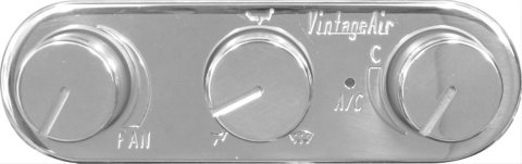 Vintage Air Gen-IV ProLine 3-Knob Control Panels 491210-RUA Climate Panel, Gen IV ProLine, 3-Knob, Aluminum, Polished, In-Dash, Kit thumbnail 1