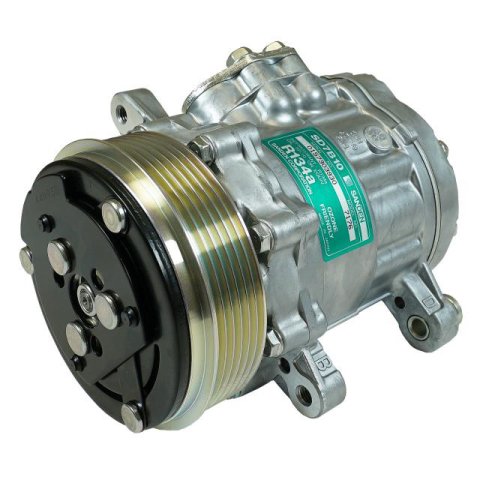 Vintage Air Conditioning Compressors 04670-MTA Compressor, Aluminum, Natural, 6-Groove, Serpentine, R-134A, Each thumbnail 2
