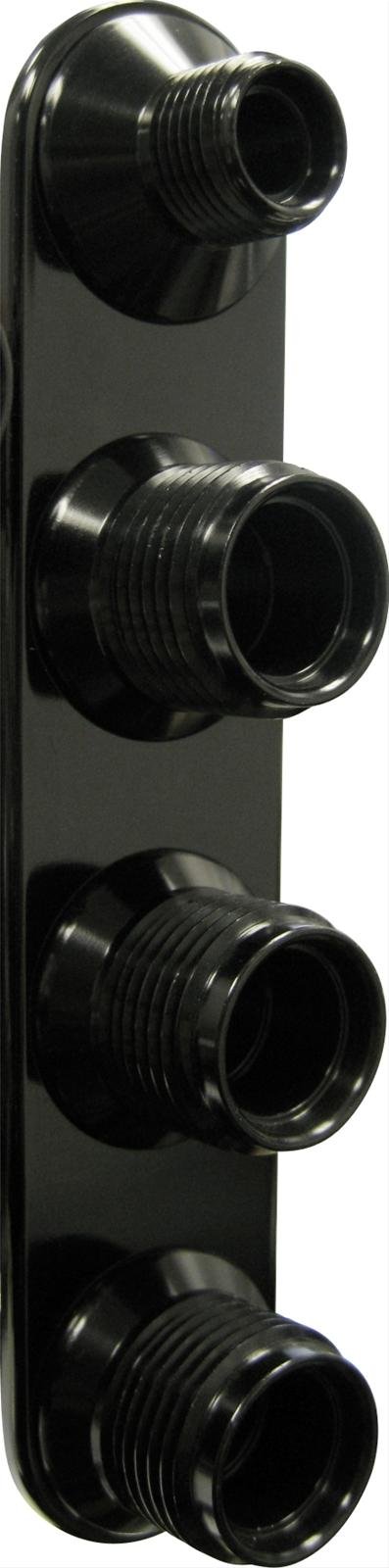 Vintage Air Streamline Bulkhead Plates 389804 Firewall Bulkhead, Streamline, 4-Port, Inline, #6, #10, Aluminum, Black Anodized, Each thumbnail 1
