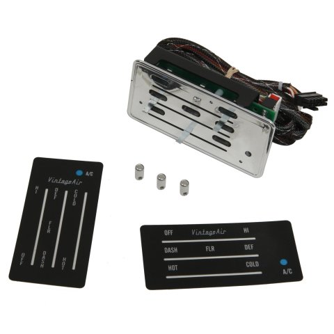 Vintage Air 3-Lever Gen IV ProLine Rectangular Control Panels 491230 Climate Panel, ProLine, 3-lever, In-dash, Aluminum, Black, Backlit, Switch, Knobs, Kit thumbnail 1
