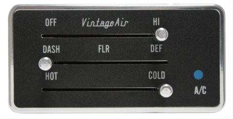 Vintage Air 3-Lever Gen IV ProLine Rectangular Control Panels 491230 Climate Panel, ProLine, 3-lever, In-dash, Aluminum, Black, Backlit, Switch, Knobs, Kit thumbnail 2