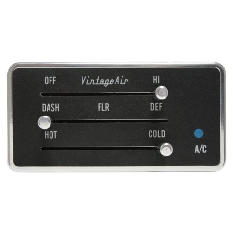 Vintage Air 3-Lever Gen IV ProLine Rectangular Control Panels 491230 Climate Panel, ProLine, 3-lever, In-dash, Aluminum, Black, Backlit, Switch, Knobs, Kit thumbnail 3
