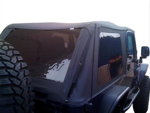 Rampage Trail Top Frameless Soft Tops for 2007-2017 WRANGLER, 2018 WRANGLER JK - 109935 Top, Frameless, Top, Vinyl, Black Diamond, Tinted Windows, 2-door, Jeep, Each thumbnail 5