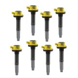 ACCEL Super Coils 140060 Ignition Coil, Super, Socket, Round, Black/Yellow, Ford, 5.0L Modular, Each thumbnail 1