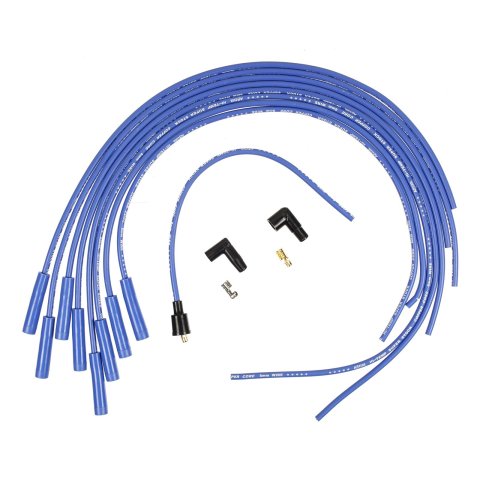 ACCEL SuperStock 4000 Series Spark Plug Wire Sets 4038B Wires, SuperStock, RFI Suppression, Spiral Core, 8mm, Blue, Straight Boots (Blue/Black), V8, Set thumbnail 2