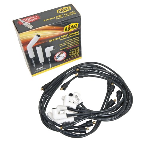 ACCEL Extreme 9000 Ceramic Spark Plug Wire Sets 9045C Wires, Ceramic, Spiral Core, 8mm, Black, 90/45 Degree Boots, Chrysler, Big Block, Set thumbnail 3