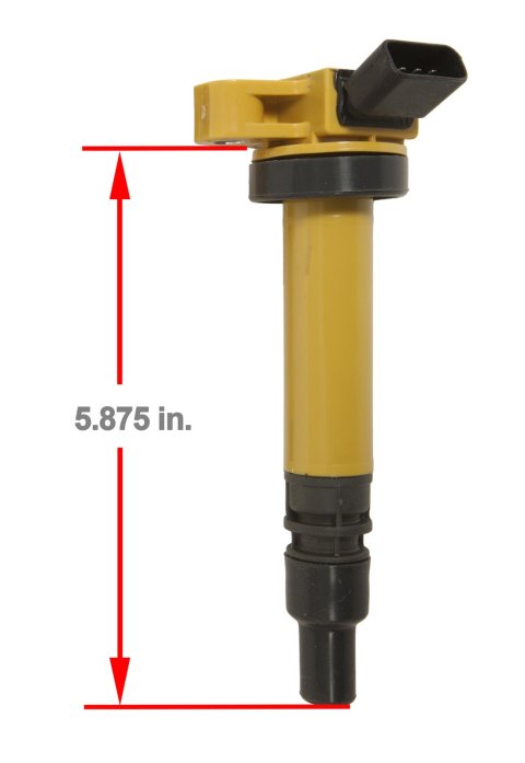 ACCEL Super Coils 140314-4 Ignition Coil, Super, Coil Pack Style, Socket, Epoxy, Round, Yellow, Pontiac, Toyota, 1.8L, Set of 4 thumbnail 1