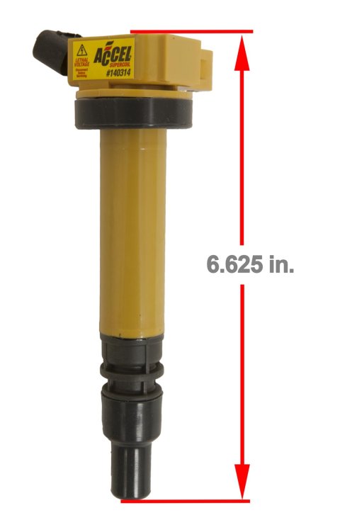 ACCEL Super Coils 140314-4 Ignition Coil, Super, Coil Pack Style, Socket, Epoxy, Round, Yellow, Pontiac, Toyota, 1.8L, Set of 4 thumbnail 2