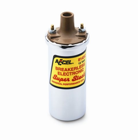ACCEL SuperStock Ignition Coils 8145C Coil, SuperStock, Canister, Round, Oil-Filled, Chrome, 45,000 V, Each thumbnail 2