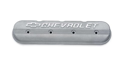 Chevrolet Performance Diecast Aluminum Valve Covers 25534399 Cover, Cast Aluminum, Natural, Logo, Chevy, Small Block, LS3, Each thumbnail 2
