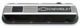 Chevrolet Performance Diecast Aluminum Valve Covers 12495488 Covers, Stock Height, Cast Aluminum, Black Wrinkle, Logo, Chevy, Big Block, Pair thumbnail 1