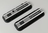 Chevrolet Performance Diecast Aluminum Valve Covers 12495488 Covers, Stock Height, Cast Aluminum, Black Wrinkle, Logo, Chevy, Big Block, Pair thumbnail 2