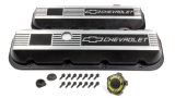Chevrolet Performance Diecast Aluminum Valve Covers 12495488 Covers, Stock Height, Cast Aluminum, Black Wrinkle, Logo, Chevy, Big Block, Pair thumbnail 3