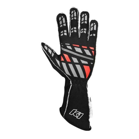 K1 RaceGear Track 1 Gloves 23-TR1-N-M Driving Gloves, Gloves, Two Layers, Nomex®, Black/White, SFI 3.3/5, Medium, Pair thumbnail 2
