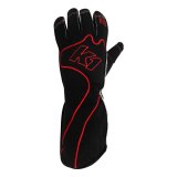 K1 RaceGear RS1 Karting Gloves 13-RS1-R-L Driving Gloves, Gloves, One Layer, Polyester/Leather, Black/Red, Large, Pair thumbnail 1