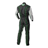 K1 RaceGear GK2 Karting Suits 10-GK2-V-LXL Driving Suit, Suit, One-piece, One Layer, Cotton/Polyester, Black/Gray with Green Stripes, Men's Large/X-Large, Each thumbnail 2
