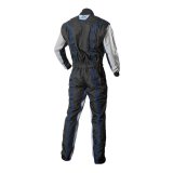 K1 RaceGear GK2 Karting Suits 10-GK2-B-XS Driving Suits, Suits, One-piece, One Layer, Cotton/Polyester, Black/Gray with Blue Stripes, Men's X-Small, Each thumbnail 1