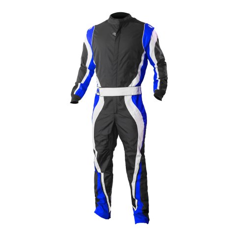 K1 RaceGear Speed 1 Driving Suits 10-SP1-B-XL Suit, 1, One-piece, One Layer, Cotton/Polyester, Black/White/Blue, Men's X-Large, Each thumbnail 3