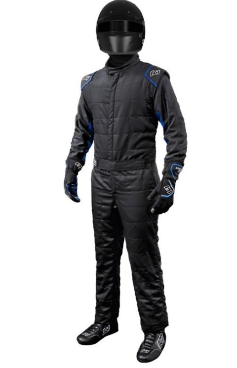 K1 RaceGear Outlaw Racing Suits 20-OTL-NB-ML Driving Suits, Suits, SFI 3.2A/5, One-piece, Multi-Layer, Nomex, Black/Blue, Men's Medium/Large, Each thumbnail 1