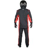 K1 RaceGear Sportsman Pants 22-SPT-NR-XL Driving Pants, Sportsman, Two Layers, Nomex, Black with Red Stripe, SFI 3.2A/5, Men's X-Large, Each thumbnail 1
