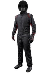 K1 RaceGear Outlaw Racing Suits 20-OTL-NR-ML Driving Suits, Suits, SFI 3.2A/5, One-piece, Multi-Layer, Nomex, Black/Red, Men's Medium/Large, Each thumbnail 1