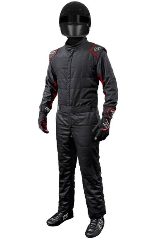 K1 RaceGear Outlaw Racing Suits 20-OTL-NR-ML Driving Suits, Suits, SFI 3.2A/5, One-piece, Multi-Layer, Nomex, Black/Red, Men's Medium/Large, Each