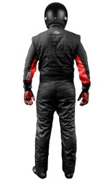 K1 RaceGear Outlaw Racing Suits 20-OTL-NR-ML Driving Suits, Suits, SFI 3.2A/5, One-piece, Multi-Layer, Nomex, Black/Red, Men's Medium/Large, Each thumbnail 2