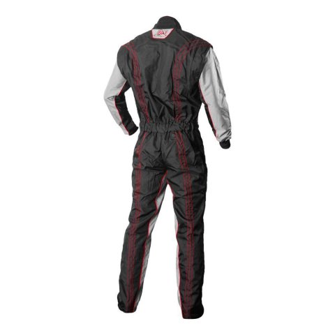K1 RaceGear GK2 Karting Suits 10-GK2-R-ML Driving Suit, Suit, One-piece, One Layer, Cotton/Polyester, Black/Gray with Red Stripes, Men's Medium/Large, Each thumbnail 2