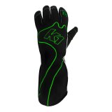 K1 RaceGear RS1 Karting Gloves 13-RS1-V-L Driving Gloves, Gloves, One Layer, Polyester/Leather, Black/Green, Large, Pair thumbnail 3
