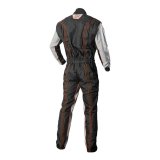 K1 RaceGear GK2 Karting Suits 10-GK2-O-ML Driving Suits, Suits, One-piece, One Layer, Cotton/Polyester, Black/Gray with Orange Stripes, Men's Medium/Large, Each thumbnail 1