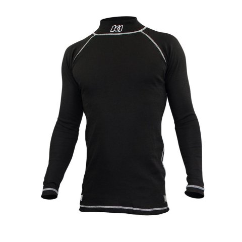 K1 RaceGear FLEX Under Shirts 26-FUS-N-M Fire Retardant Underwear Shirts, Shirts, Long Sleeve, Nomex, Black, SFI 3.3/5, FIA 8856-2000, Men's Medium, Each