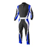 K1 RaceGear Speed 1 Driving Suits 10-SP1-B-L Suit, 1, One-piece, One Layer, Cotton/Polyester, Black/White/Blue, Men's Large, Each thumbnail 3