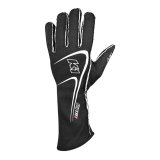 K1 RaceGear Track 1 Gloves 23-TR1-N-XL Driving Gloves, Gloves, Two Layers, Nomex®, Black/White, SFI 3.3/5, X-Large, Pair thumbnail 1