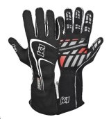 K1 RaceGear Track 1 Gloves 23-TR1-N-XL Driving Gloves, Gloves, Two Layers, Nomex®, Black/White, SFI 3.3/5, X-Large, Pair thumbnail 3