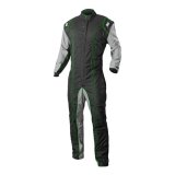 K1 RaceGear GK2 Karting Suits 10-GK2-V-L Driving Suit, Suit, One-piece, One Layer, Cotton/Polyester, Black/Gray with Green Stripes, Men's Large, Each thumbnail 1