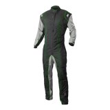K1 RaceGear GK2 Karting Suits 10-GK2-V-L Driving Suit, Suit, One-piece, One Layer, Cotton/Polyester, Black/Gray with Green Stripes, Men's Large, Each thumbnail 3