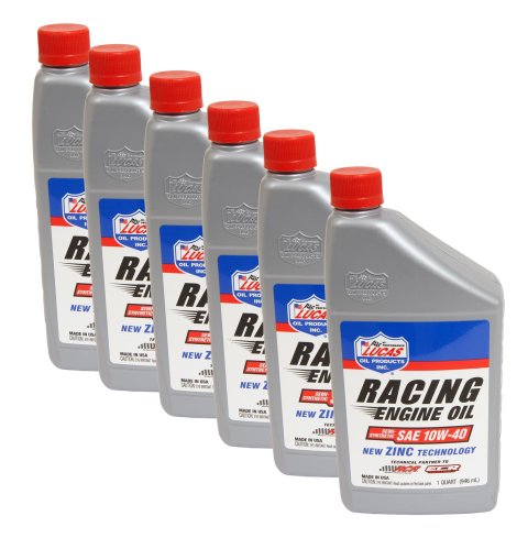 10w40 Lucas Racing-Only High Performance Motor Oil 10943 Racing Engine Oil, Semi-Synthetic, SAE 10W-40, Quart, Set of 6 thumbnail 1