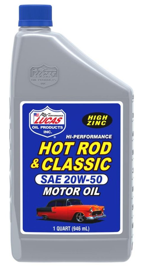20w50 Lucas Hot Rod and Classic Car Motor Oil 10689 Engine Oil, Mineral, 20W50, ZDDP Enhanced, 1 qt., Set of 6 thumbnail 1