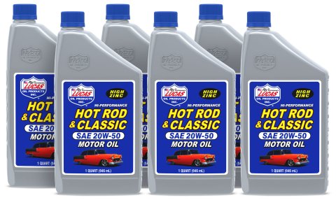 20w50 Lucas Hot Rod and Classic Car Motor Oil 10689 Engine Oil, Mineral, 20W50, ZDDP Enhanced, 1 qt., Set of 6 thumbnail 2