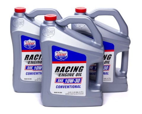 10w30 Lucas Racing-Only High Performance Motor Oil 11017 Engine Oil, SAE 10W-30, Racing Oil, 5 Quart Jugs, Set of 3 thumbnail 1